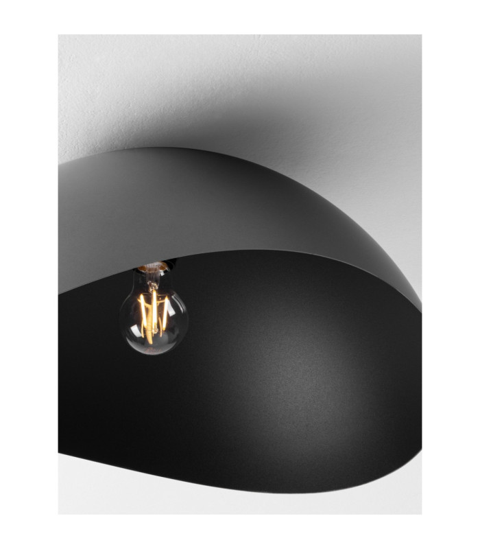Opsi 50cm Bowl Semi Flush Ceiling Light Dark Grey Sandy Black E27 1x12W-5