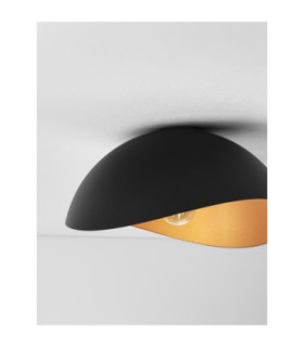Opsi 40cm Bowl Semi Flush Ceiling Light Sandy Black Gold E27 1x12W-2