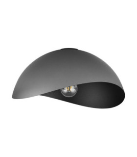 Opsi 40cm Bowl Semi Flush Ceiling Light Dark Grey Sandy Black E27 1x12W-1