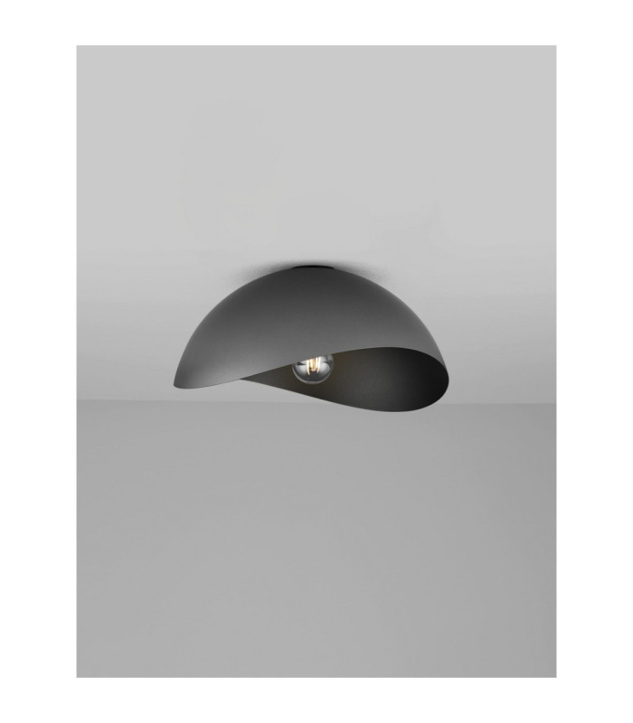 Opsi 40cm Bowl Semi Flush Ceiling Light Dark Grey Sandy Black E27 1x12W-4