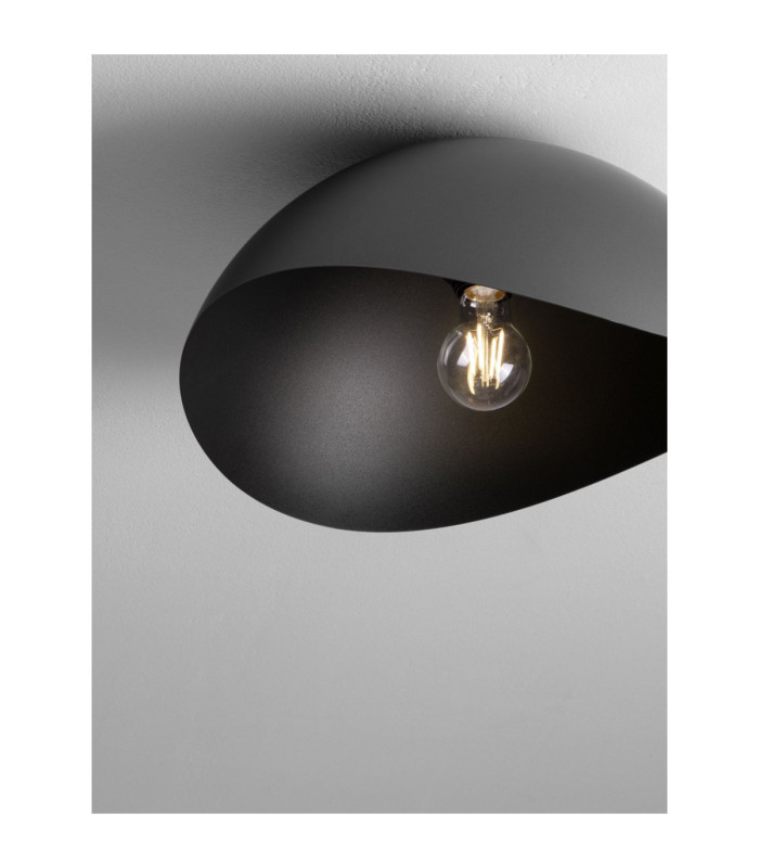 Opsi 40cm Bowl Semi Flush Ceiling Light Dark Grey Sandy Black E27 1x12W-6