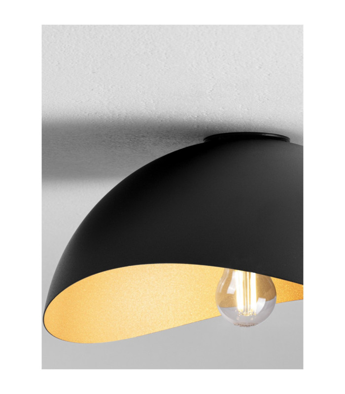 Opsi 30cm Bowl Semi Flush Ceiling Light Sandy Black Gold E27 1x12W-5