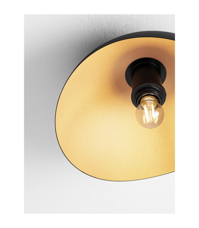 Opsi 30cm Bowl Semi Flush Ceiling Light Sandy Black Gold E27 1x12W-6