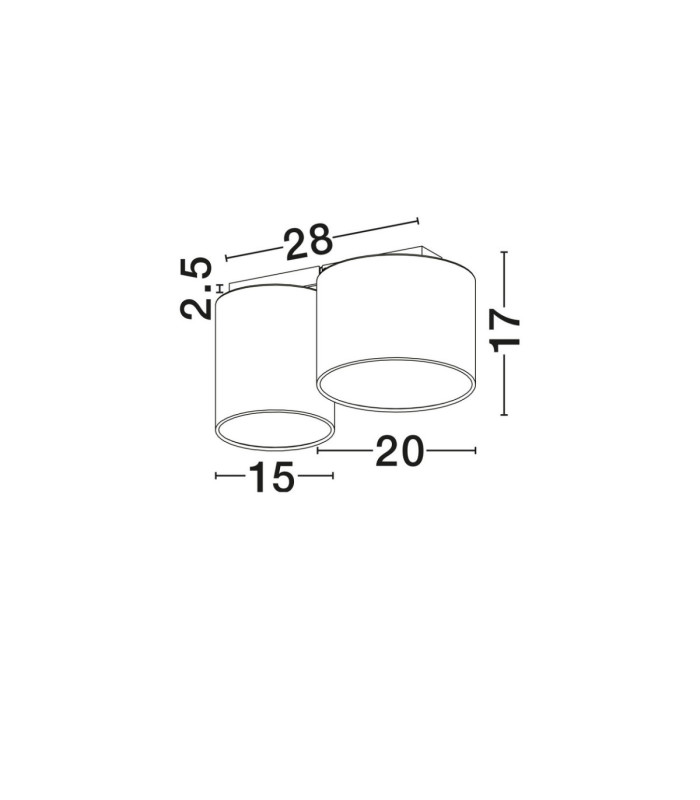 Bryson Surface Mounted Downlight Sandy White Grey E27 2x12W-4