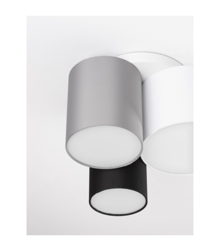 Bryson Surface Mounted Downlight Sandy White Black Grey E27 3x12W-3