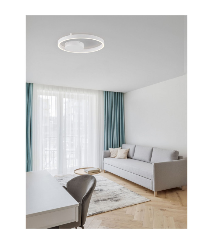 Hedra Integrated LED Semi Flush Ceiling Light Sandy White Triac Dimmable LED 40W 3369lm 3000K-2