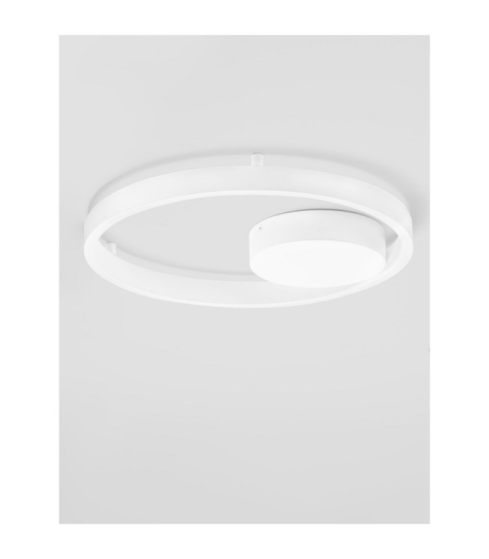 Hedra Integrated LED Semi Flush Ceiling Light Sandy White Triac Dimmable LED 40W 3369lm 3000K-3