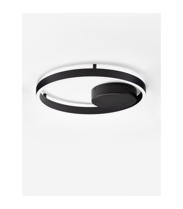 Hedra Integrated LED Semi Flush Ceiling Light Sandy Black Triac Dimmable LED 40W 3369lm 3000K-3