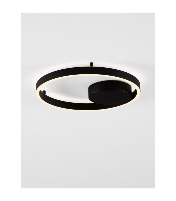 Hedra Integrated LED Semi Flush Ceiling Light Sandy Black Triac Dimmable LED 40W 3369lm 3000K-4