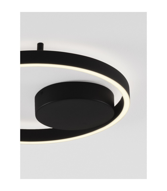 Hedra Integrated LED Semi Flush Ceiling Light Sandy Black Triac Dimmable LED 40W 3369lm 3000K-5