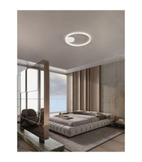 Hedra Integrated LED Semi Flush Ceiling Light Sandy White Triac Dimmable LED 60W 4999lm 3000K-2
