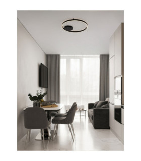 Hedra Integrated LED Semi Flush Ceiling Light Sandy Black Triac Dimmable LED 60W 4999lm 3000K-2