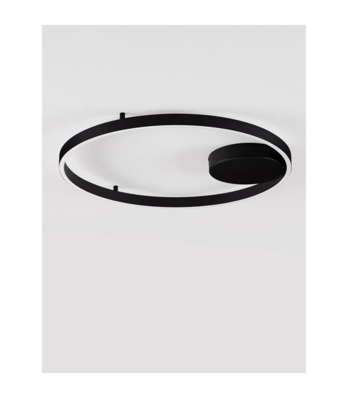 Hedra Integrated LED Semi Flush Ceiling Light Sandy Black Triac Dimmable LED 60W 4999lm 3000K-3