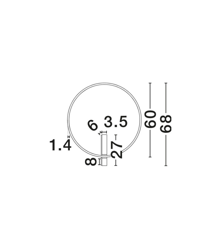 Semper Integrated LED Wall Lamp Sandy Black Triac Dimmable LED 47W 1440lm 2700-3000-4000K CCT