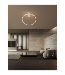 Kiklos Integrated LED Semi Flush Ceiling Light Sandy White Triac Dimmable LED 42W 1923lm 3000K-2