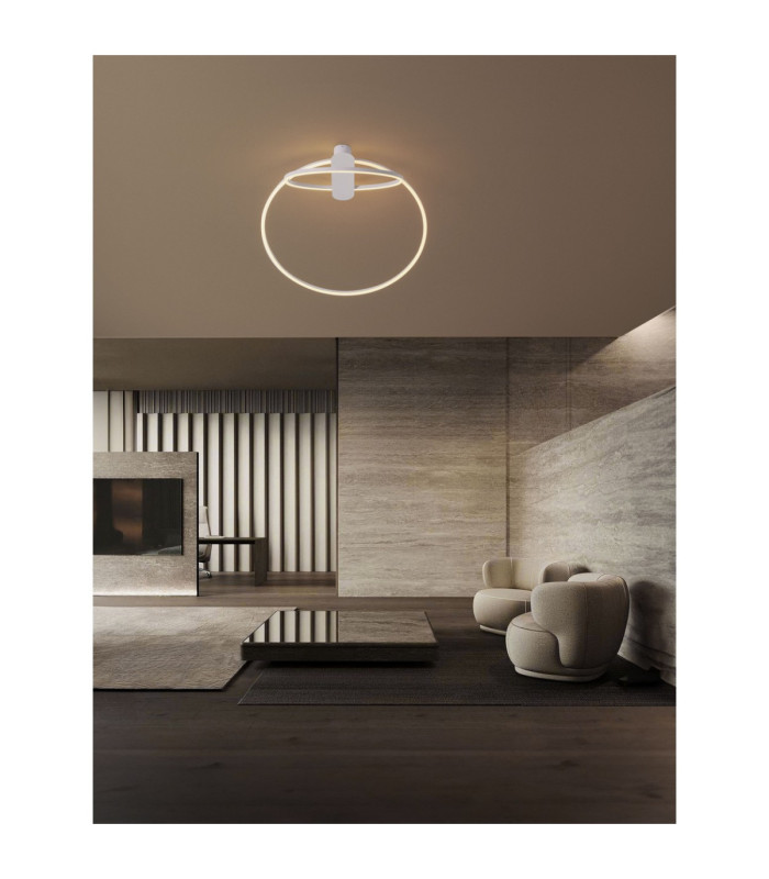 Kiklos Integrated LED Semi Flush Ceiling Light Sandy White Triac Dimmable LED 42W 1923lm 3000K-2