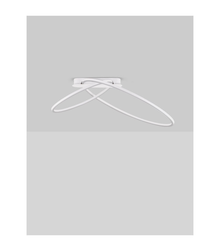 Kiklos Integrated LED Semi Flush Ceiling Light Sandy White Triac Dimmable LED 42W 1923lm 3000K-3