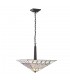 2 Light Large Inverted Ceiling Pendant Dark Bronze, Tiffany glass, E27 - 1