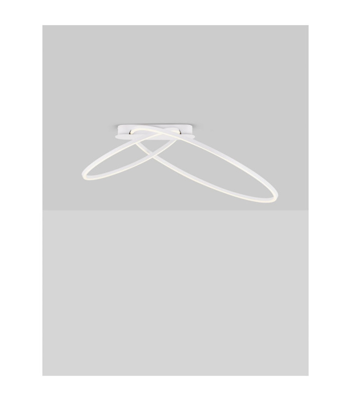 Kiklos Integrated LED Semi Flush Ceiling Light Sandy White Triac Dimmable LED 42W 1923lm 3000K-4