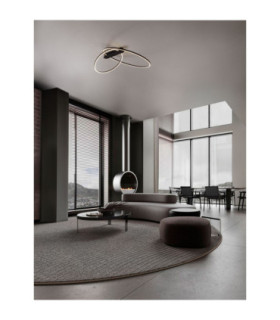 Kiklos Integrated LED Semi Flush Ceiling Light Sandy Black Triac Dimmable LED 42W 1923lm 3000K-2