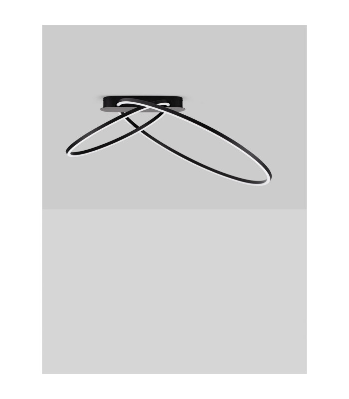 Kiklos Integrated LED Semi Flush Ceiling Light Sandy Black Triac Dimmable LED 42W 1923lm 3000K-3