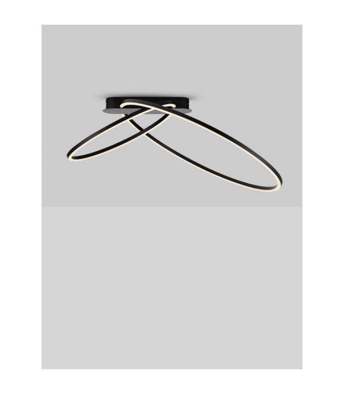 Kiklos Integrated LED Semi Flush Ceiling Light Sandy Black Triac Dimmable LED 42W 1923lm 3000K-4