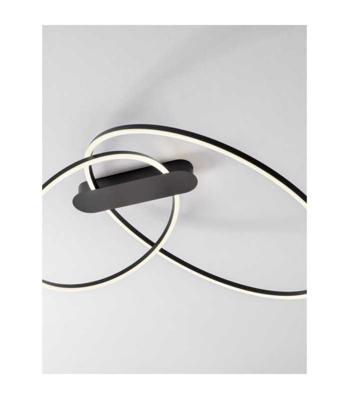 Kiklos Integrated LED Semi Flush Ceiling Light Sandy Black Triac Dimmable LED 42W 1923lm 3000K-5