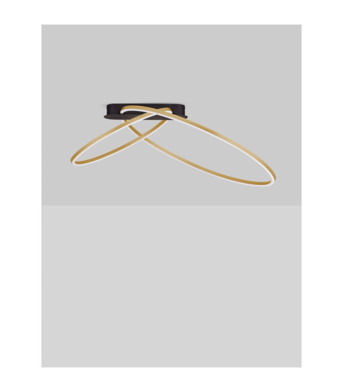 Kiklos Integrated LED Semi Flush Ceiling Light Brass Gold Triac Dimmable LED 42W 1923lm 3000K-3