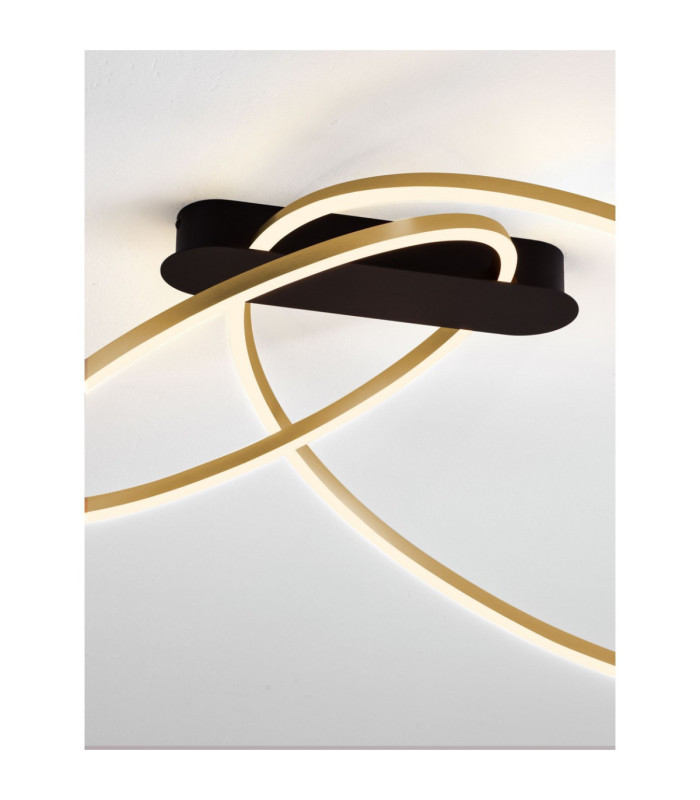 Kiklos Integrated LED Semi Flush Ceiling Light Brass Gold Triac Dimmable LED 42W 1923lm 3000K-5