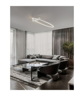 Kiklos Integrated LED Semi Flush Ceiling Light Sandy White Triac Dimmable LED 30W 1250lm 3000K-2