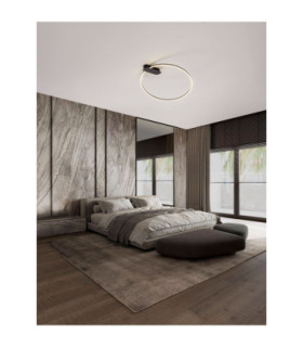 Kiklos Integrated LED Semi Flush Ceiling Light Sandy Black Triac Dimmable LED 30W 1250lm 3000K-2