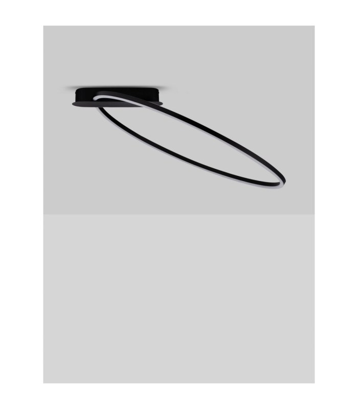 Kiklos Integrated LED Semi Flush Ceiling Light Sandy Black Triac Dimmable LED 30W 1250lm 3000K-3