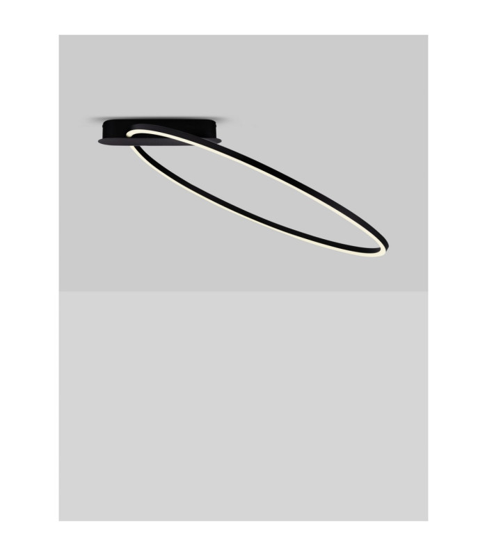 Kiklos Integrated LED Semi Flush Ceiling Light Sandy Black Triac Dimmable LED 30W 1250lm 3000K-4
