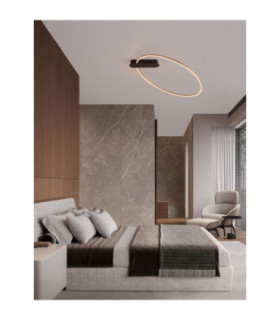 Kiklos Integrated LED Semi Flush Ceiling Light Brass Gold Triac Dimmable LED 30W 1250lm 3000K-2