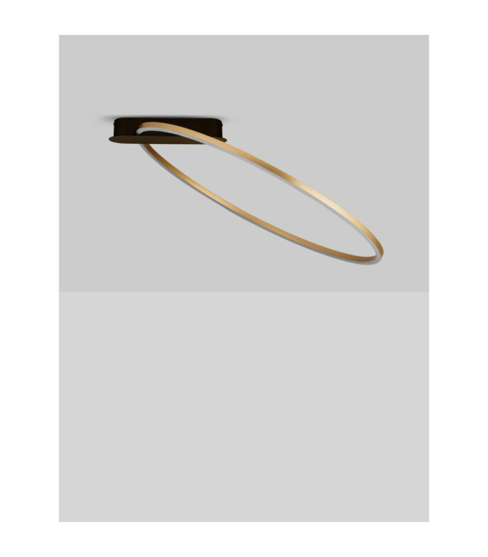 Kiklos Integrated LED Semi Flush Ceiling Light Brass Gold Triac Dimmable LED 30W 1250lm 3000K-3