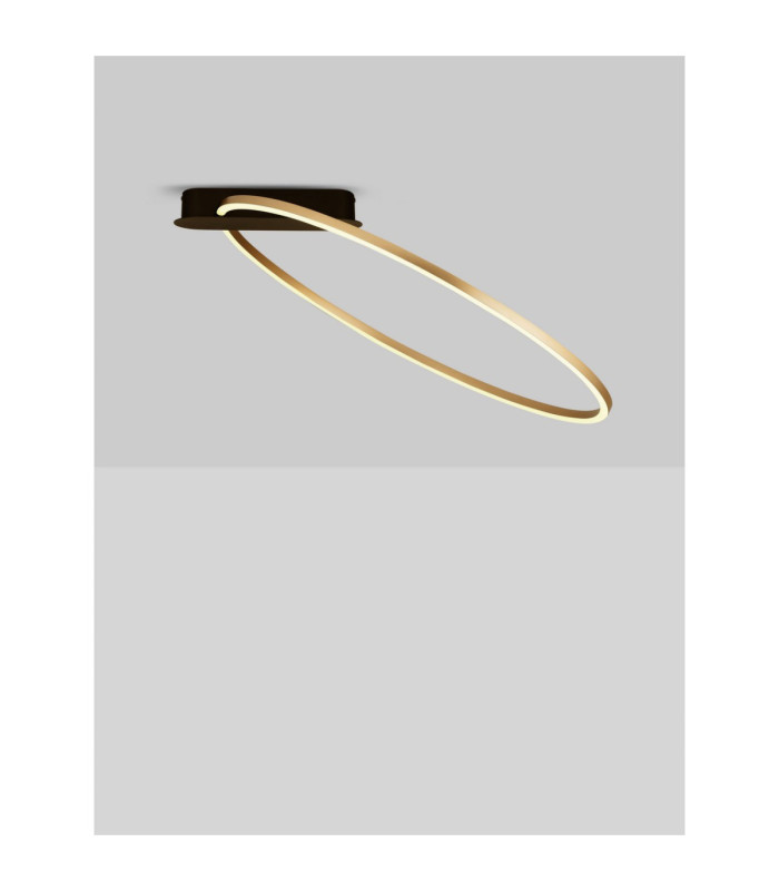 Kiklos Integrated LED Semi Flush Ceiling Light Brass Gold Triac Dimmable LED 30W 1250lm 3000K-4