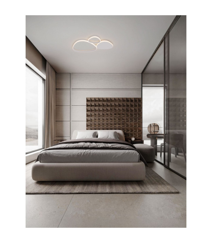Altus Integrated LED Semi Flush Ceiling Light Sandy White Triac Dimmable LED 31W 1787lm 3200K-2