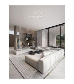 Altus Integrated LED Semi Flush Ceiling Light Sandy White Triac Dimmable LED 48W 2743lm 3200K-2
