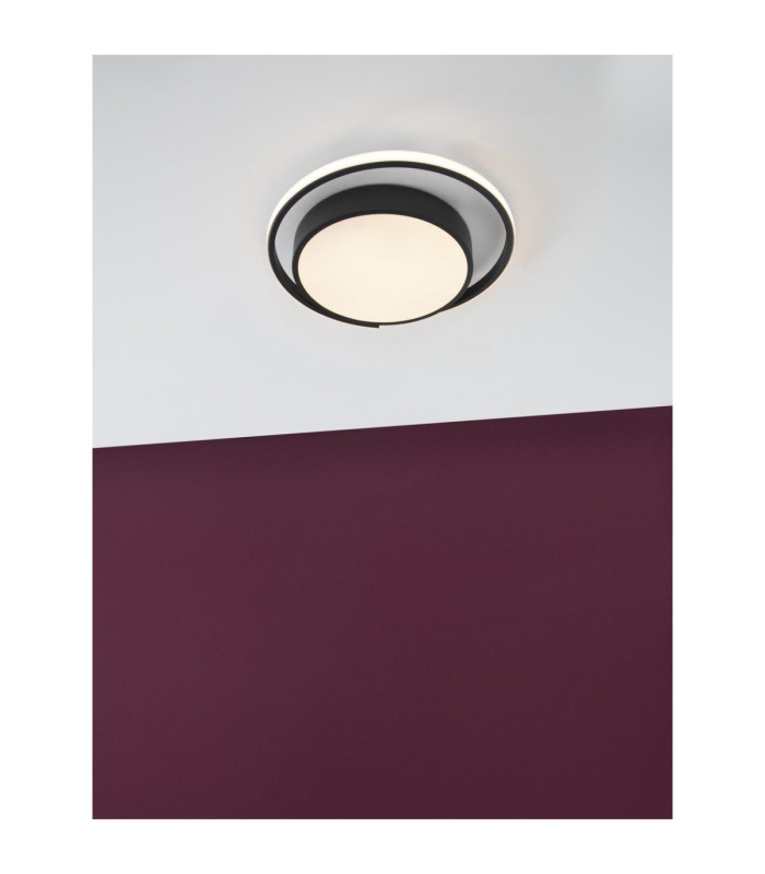 Odrey Integrated LED Semi Flush Ceiling Light Sandy Black LED 22W 1540lm 3000K-3