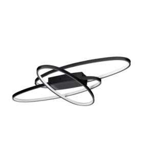 Ipon Integrated LED Semi Flush Ceiling Light Matt Black Triac Dimmable LED 47W 1763lm 3000K-1