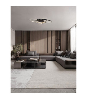 Ipon Integrated LED Semi Flush Ceiling Light Matt Black Triac Dimmable LED 47W 1763lm 3000K-2