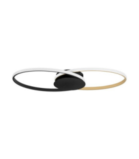 Aveo Integrated LED Semi Flush Ceiling Light Sandy Black Gold Triac Dimmable LED 43W 1720lm 3200K-1