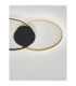 Aveo Integrated LED Semi Flush Ceiling Light Sandy Black Gold Triac Dimmable LED 43W 1720lm 3200K-6