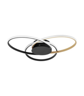 Aveo Integrated LED Semi Flush Ceiling Light Sandy Black Gold Triac Dimmable LED 48W 2380lm 3200K-1
