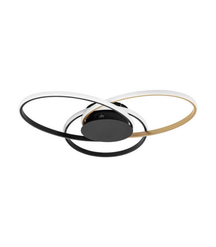 Aveo Integrated LED Semi Flush Ceiling Light Sandy Black Gold Triac Dimmable LED 48W 2380lm 3200K-1