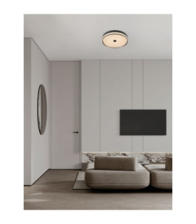 Helios Flush Ceiling Light Sandy Black Smokey RGB surrounding-2