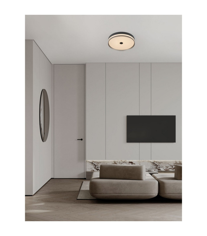 Helios Flush Ceiling Light Sandy Black Smokey RGB surrounding-2
