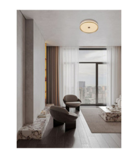 Helios Flush Ceiling Light Champagne Gold Amber Triac Dimmable LED 31W 1860lm 3000K-2