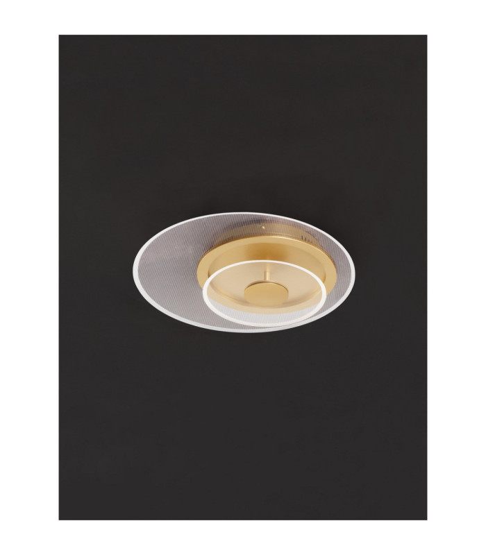 Copo Integrated LED Semi Flush Ceiling Light Brass Gold Triac Dimmable LED 29W 1905lm 3000K-3