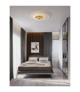 Copo Integrated LED Semi Flush Ceiling Light Brass Gold Triac Dimmable LED 29W 19L05m 3000K-2